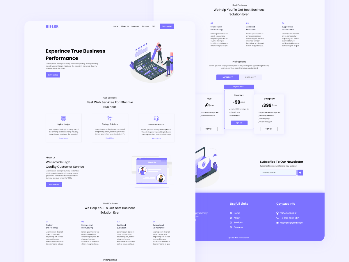 Hiferk Landing Page by UI Ninja on Dribbble