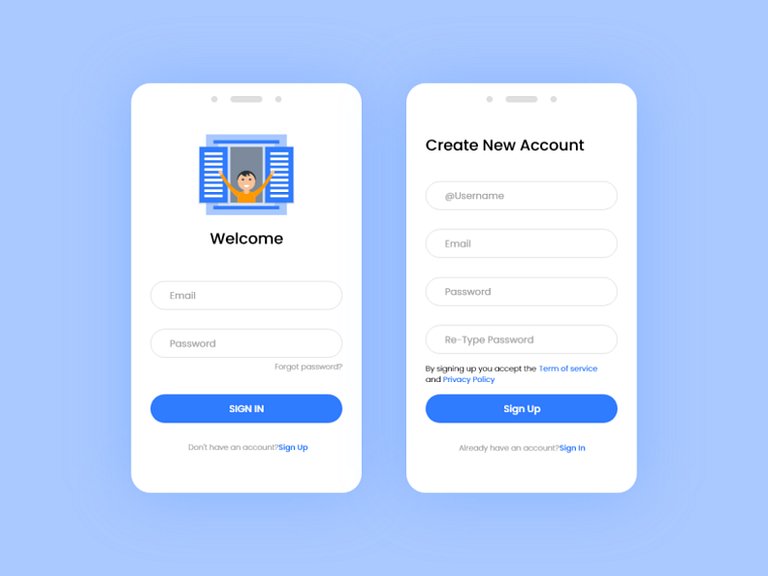 Sign Up & Log In Page by UI Ninja on Dribbble