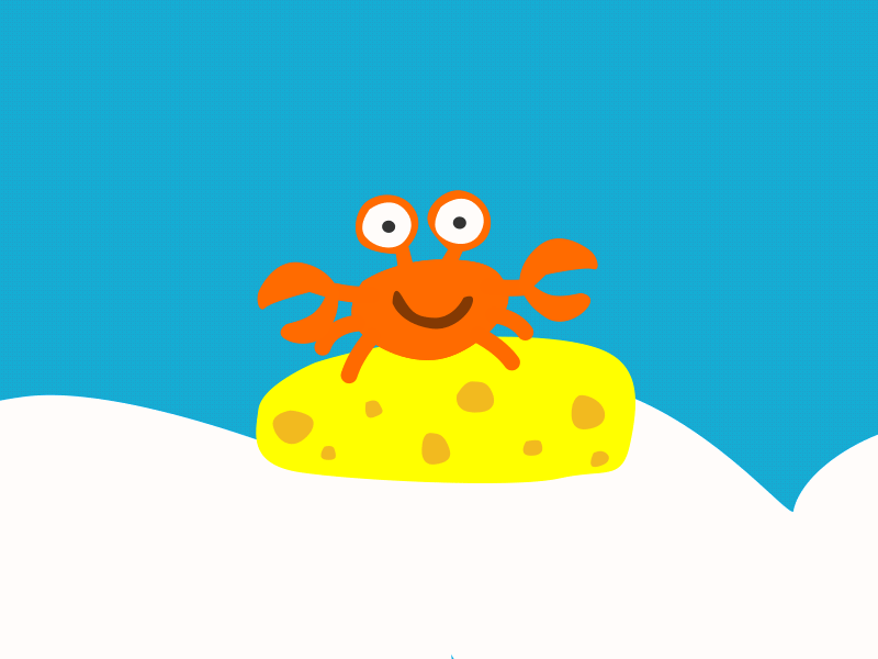 Crab crawl 2d animation crab flat happy snappy walk wip