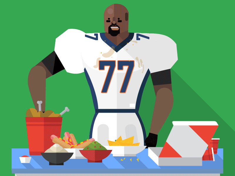 Super Bowl stuff 2d animation broncos character denver food gluttony nfl party sb50 stuff super bowl