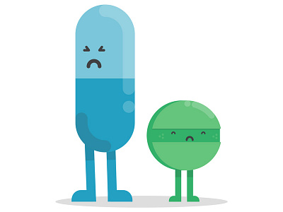 Drugs are sad 2d character drugs flat health pharmacy pills