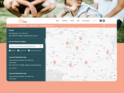 "Famille d'accueil" - Map "Find a Foster family"