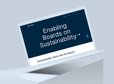 Seewhy 🔵 ⚫️ board colors figma headline hero homepage logo mockup navigation services sustainable website