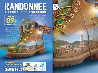 Randonnee Tanbou adventure culture fest festival flyer geography hiking history local nature promotion shoe walking