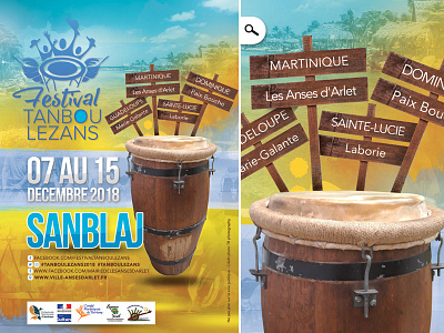 Flyer Sanblaj Tanbou Lezans art caribbean culture drum festival flyer music sanblaj tanbou lezans west indies