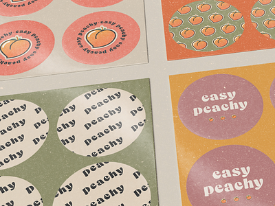 easy peachy (5/5) adobeillustrator branding design digitalart graphic design illustration mixedmedia sticker stickerdesign