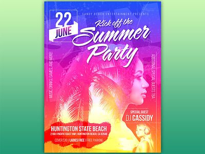 Summer Beach Party Poster beach design illustration poster summer typography