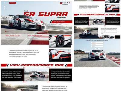 Toyota Supra Splash Page auto car design splash page supra toyota web design