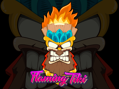Flaming Tiki Logo design illustrator logo photoshop