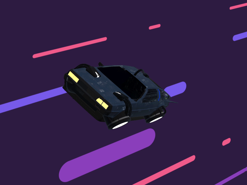 DeLorean dribbble 2d animation 2danimation 3d 3d animation animation cyber cyberpunk de lorean delorean motion