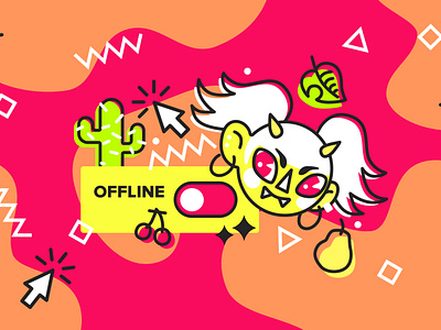 offline - azalinaJPG branding design gaming icon illustration logo sketch typography ui vector