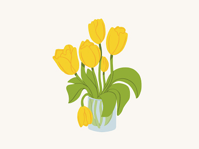 Yellow Tulips art illustration livestream tulips