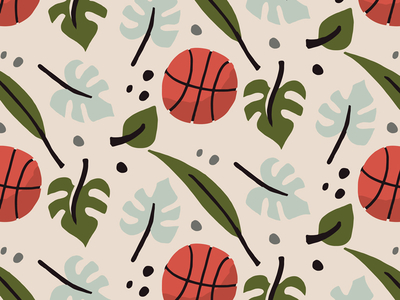 Make More Patterns basketball leaf leaves pattern personal project