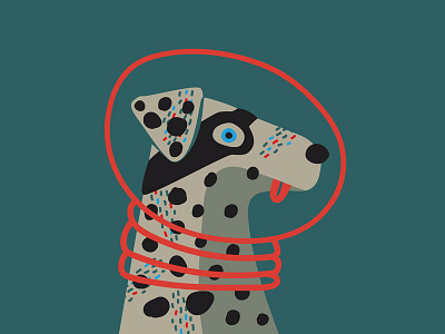 Space Dog dalmatian dog illustration puppy space