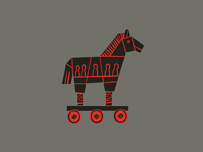 INKTOBER 16 - HORSE black carra sykes csinktober grey horse inktober red trojan horse