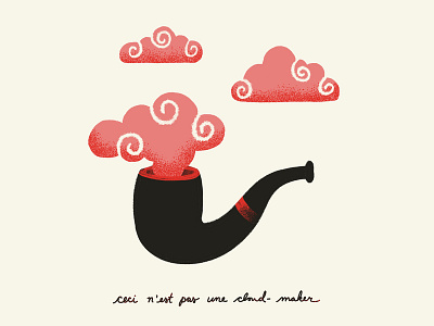 INKTOBER 23 - CLOUDS clouds inktober magritte pipe