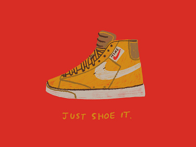Just Shoe It illustration nike procreate red shoe sketch yellow