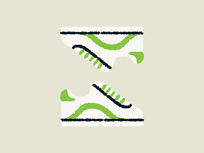 Tennis - Shoes green hand drawn illustration shoes sports tennis tennis shoes