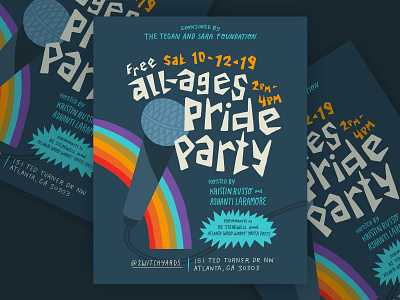 All-Ages Pride Party Atlanta atlanta gay lgbt lgbtq microphone party party poster pride rainbow