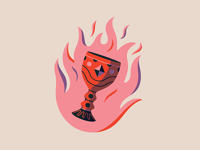 Goblet of Fire - Revisit adobe illustrator fire goblet vector vector illustration