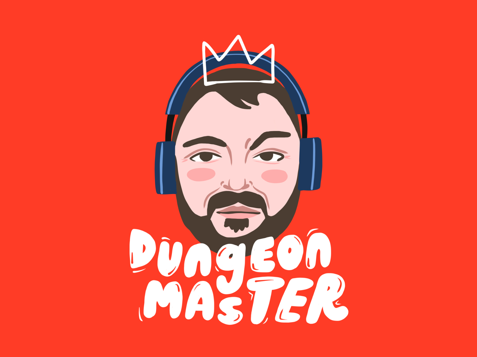Dungeon Master Ben bubble type type crown portrait illustration dungeon dungeons and dragons
