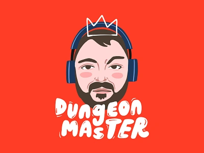 Dungeon Master Ben bubble type crown dungeon dungeons and dragons illustration portrait type