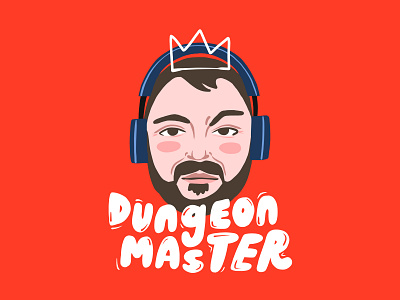 Dungeon Master Ben bubble type crown dungeon dungeons and dragons illustration portrait type