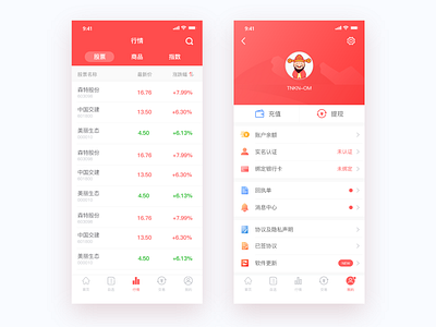 Financial APP design financial interface short stock ui