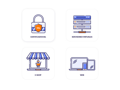 Icon set - Internet Services app design e shop flat hosting icon icon design icon set icons illustration illustrator internet minimal server ssl vector web website