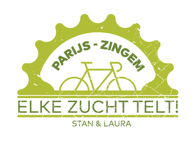 Logo Paris-Zingem for cystic fibrosis bike branding design dutch flat icon illustration lettering logo lungs minimal type typography vector web