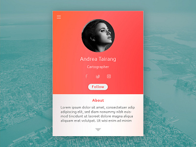 Profile page for an app in progress