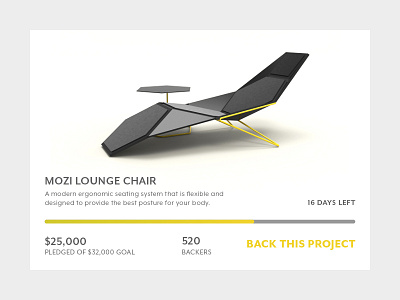 Design for a concept furniture store crowdfunding daily ui ui design