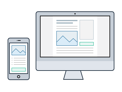 Responsive Design animation graphs imac iphone