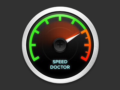 Finished PC Tuner Icon black blue green icon orange speedometer