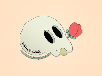 Wasted Talent™ Skull design illustration vector