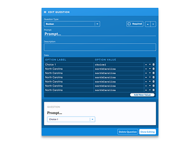 Survey Question Editor editor questions survey ui ux