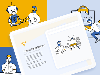 Illustrations for Tapas localization blue character character design characters design digital art illustration ui uidesign web