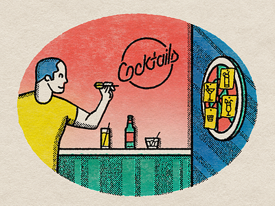 How I choose my drinks alcohol bars cocktails editorial illustration gradient halftone illustration ipadpro photoshop texture