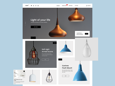 Website concept lighting clear layout light lighting minimalistic online shop shop shopping simple style uidesign ux design uxui web webdesign website white