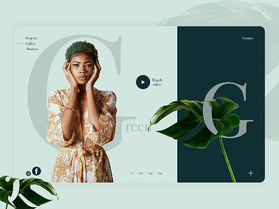 Fashion brand branding fashion green layout photoshop ui ux design web web site design