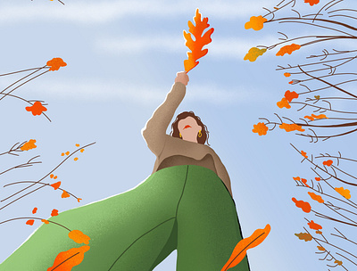 Autumn autumn charachter design drawing illustration illustrator procreate procreate app ui women in illustration