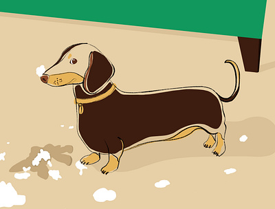 Dachshund with her teddy bear dog doglife drawing illustration illustrator procreate procreate app
