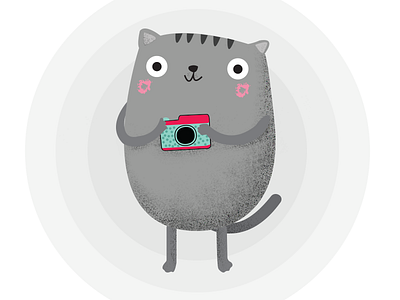 Cat animal camera cat character cute illustration illustrator photocamera sketch