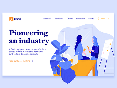 Pioneering an industry. bussiness drawing illustration illustrator landing page landing page ui page builder page design procreate sketch ui web page webdesign webillustration