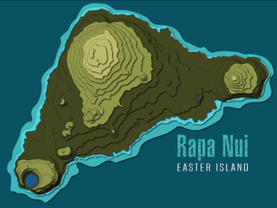 Cut out paper art illustration. Easter Island. branding design flat icon identity illustration illustrator logo ui vector web