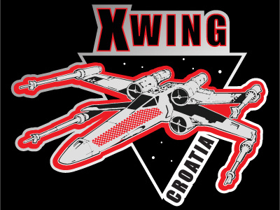 X-Wing Croatia Team role game badge. art brand branding design flat icon icons identity illustration illustrator logo mobile ui vector web