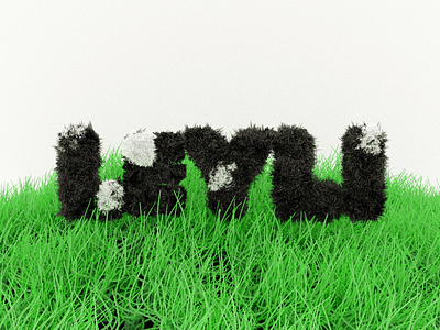 3D Typography Dog Fur Experiment 3d arnold c4d cinema 4d dog dogs fun fur grass typography