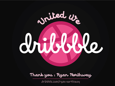 United We Dribbble design digital drafts graphic design graphic design hello hello dribbble illustrator lettering love player thanks thankyou typeface typography vector vector art