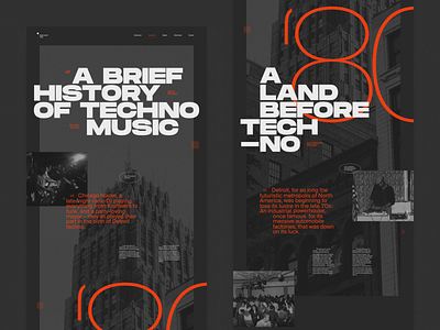 A Brief History of Techno Music branding chicago concept detroit grid interface minimal music muzli poster techno typography ui web webdesign webposter website