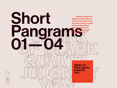 Pangrams №002 art direction concept exploration grid minimal mood type typography ui web webdesign website